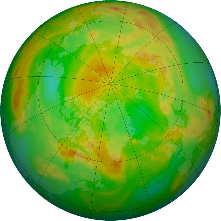 Arctic ozone map for 03 June 1990